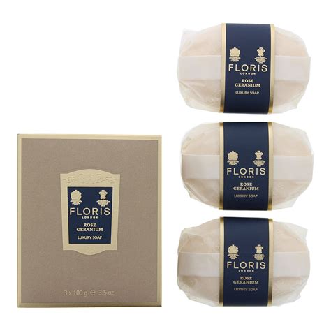 floris rose geranium luxury soap.